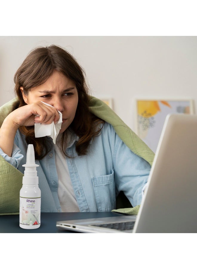 Rhino Forte Hypertonic Nasal Spray 30ml – Saline Solution with Mint & Aloe Vera, Fast Nasal Congestion Relief, Easier Breathing & Long-Lasting Effect - Image 3